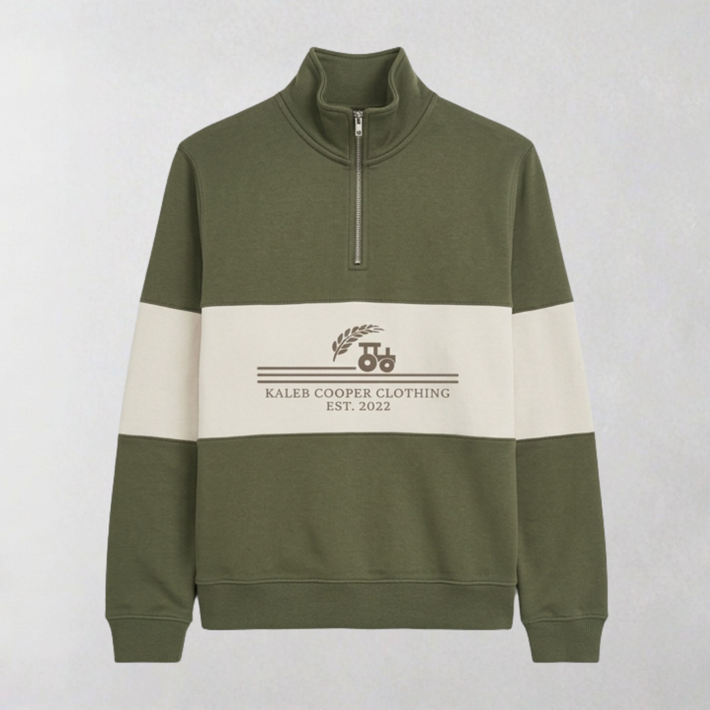 Quarter Zip Jumper - Vineyard Green