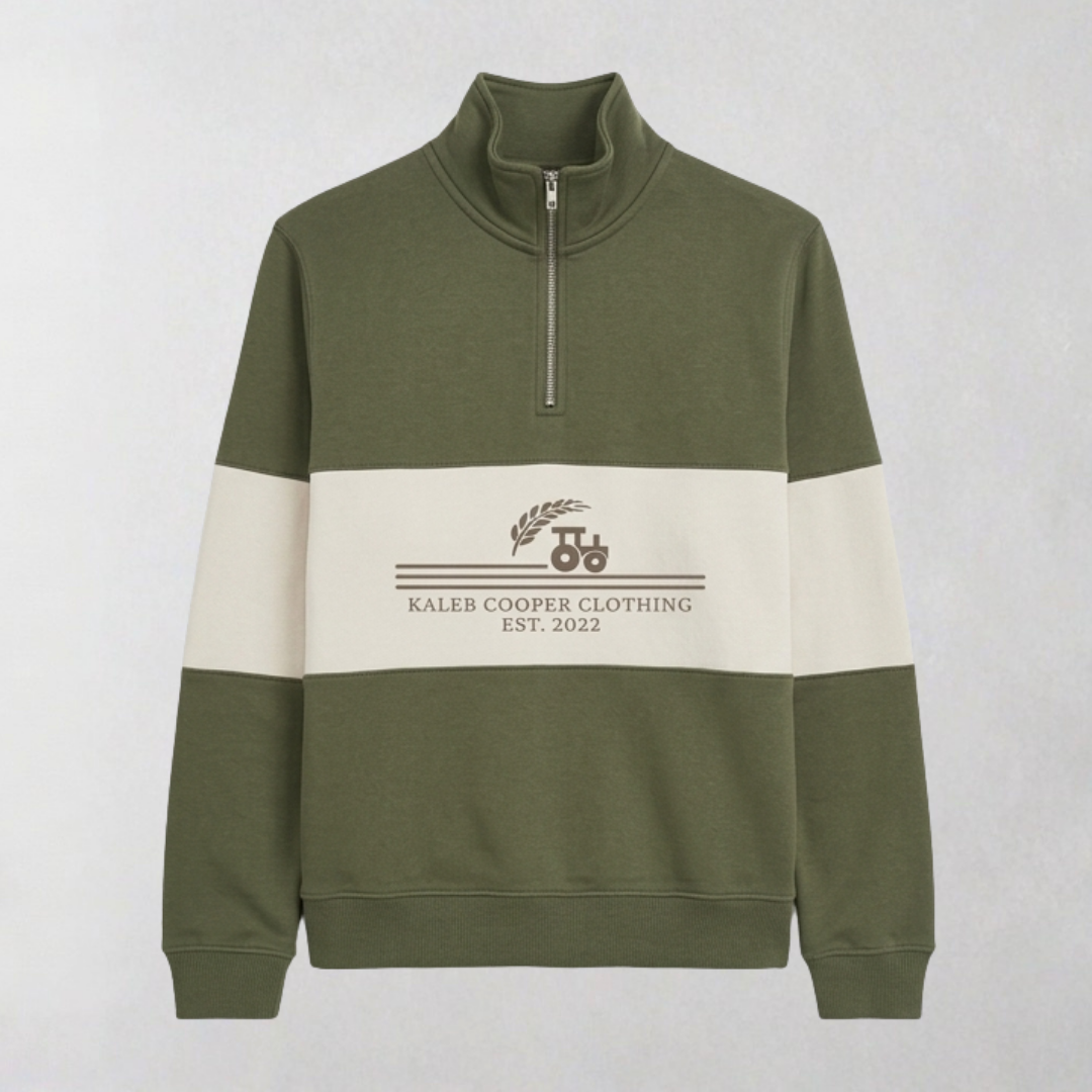 Quarter Zip Jumper - Vineyard Green