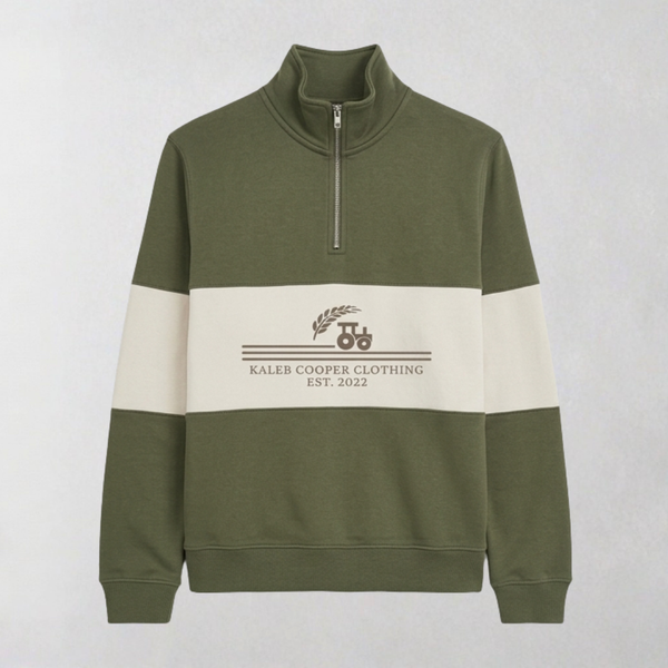 Quarter Zip Jumper - Vineyard Green